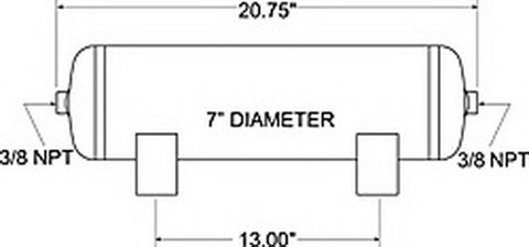 Firestone Air Tank 3 Gallon 7in. x 20.75in. (2) 3/8in. NPT Ports 150 PSI Max - Black (WR17609229) - 9229