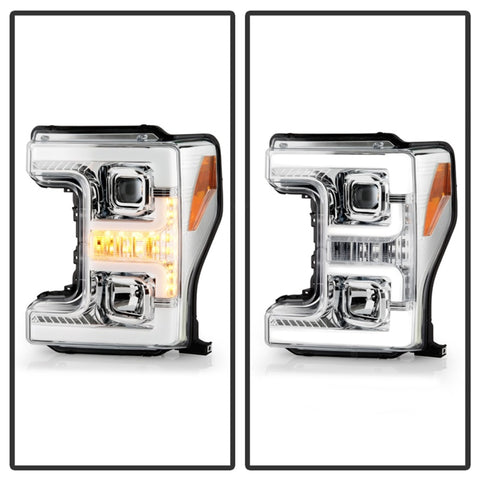 Spyder Ford F-250/F-350/F450 Super Duty 17-18 Projector Headlights Chrome PRO-YD-FS17-SBSEQ-C - 5086273