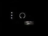 ANZO 1992-1996 Ford F-150 Projector Headlights w/ Halo Black w/ Side Markers and Parking Lights - 111184