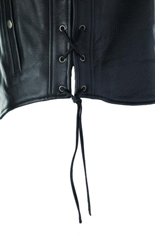 Kuryakyn Leather By River Road Old Skool Leather Vest Black - Large - 094433