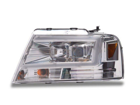 Raxiom 04-08 Ford F-150 Axial Series Projector Headlights- Chrome Housing- Clear Lens - T569353