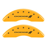 MGP 4 Caliper Covers Engraved F & R Stripes/Dodge Yellow Finish Black Char 2010 Dodge Ram 3500 - 12124SDD3YL