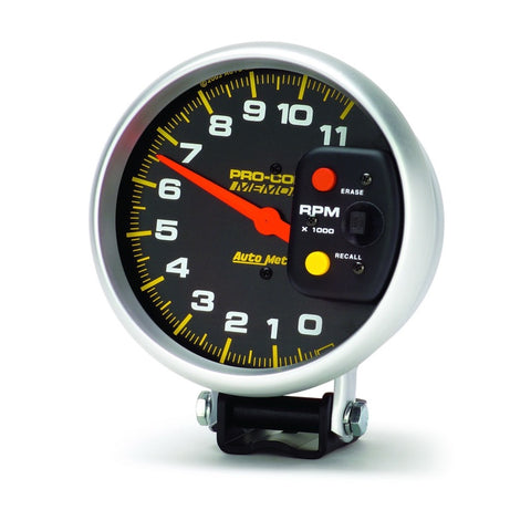 Autometer Pro-Comp 5in 0-11000 RPM Pedestal w/Peak Memory Tachometer - 6811