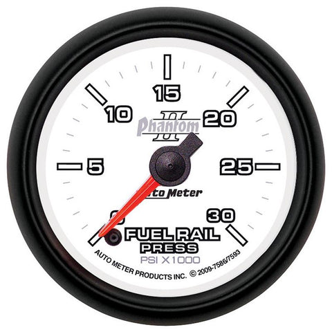 AutoMeter Gauge Rail Pressure (Ram 6.7L) 2-1/16in. 30Kpsi Digital Stpr Mtr Phantom II - 7593