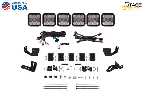Diode Dynamics Prinsu/Sherpa Roof Racks- SS5 7-Pod CrossLink Mounting Kit - Pro White Driving - DD7830