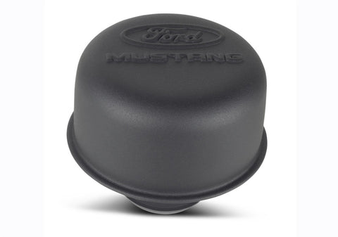 Ford Racing Black Crinkle Finish Breather Cap w/ Ford Mustang Logo - 302-221