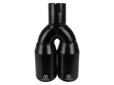 aFe Takeda 304 Stainless Steel Clamp-on Exhaust Tip Black 2-1/2ininlet x 3-1/2in Outlet X 12in L - 49T25374-B121