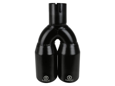 aFe Takeda 304 Stainless Steel Clamp-on Exhaust Tip Black 2-1/2ininlet x 3-1/2in Outlet X 12in L - 49T25374-B121