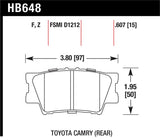 Hawk 2013-2014 Lexus ES300h HPS 5.0 Rear Brake Pads - HB648B.607