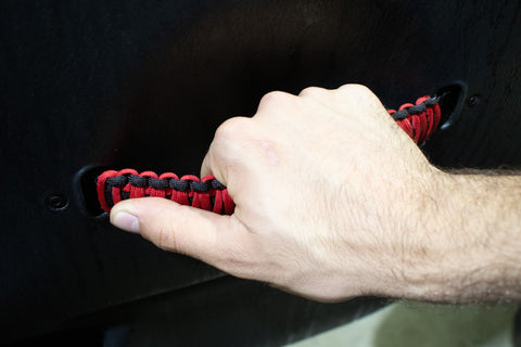 Fishbone Offroad 97-06 Jeep Wrangler Paracord Door Handles - Black/Red - FB55286