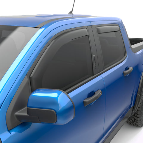 EGR 2022+ Ford Maverick In Channel Window Visors Front/Rear Set - Matte Black Crew Cab - 573595