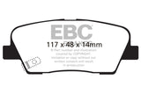 EBC 2009-2016 Hyundai Genesis Coupe 2.0L Turbo Ultimax2 Rear Brake Pads - UD1387