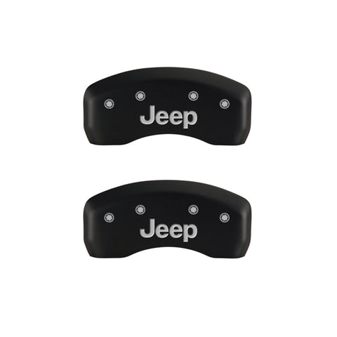 MGP 4 Caliper Covers Engraved Front & Rear JEEP Red finish silver ch - 42003SJEPRD