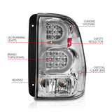 ANZO 2002-2009 Chevrolet Trailblazer LED Tail Lights w/ Light Bar Chrome Housing Clear Lens - 311373