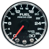 Autometer Spek-Pro Gauge Fuel Press 2 1/16in 30psi Stepper Motor W/Peak & Warn Blk/Chrm - P31631