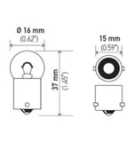 Hella Bulb 53 12V 2W 1CP BA9s G3.5 - 53
