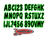 Hardline Boat Lettering Registration Kit 3 in. - 200 Black/Kiwi Green - BLKKI200