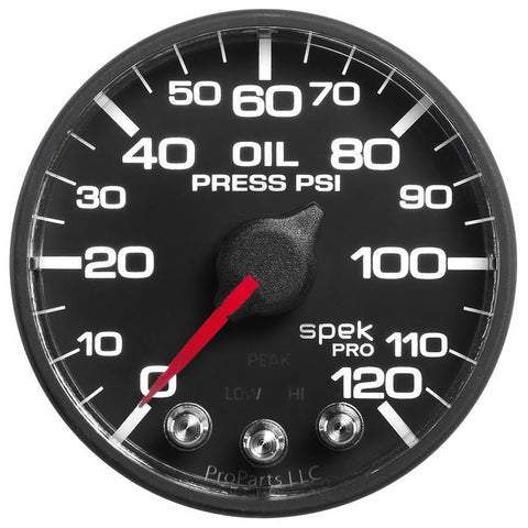 Autometer Spek-Pro 52.4mm 0-120 PSI Digital Stepper Motor Oil Pressure Gauge - P325328