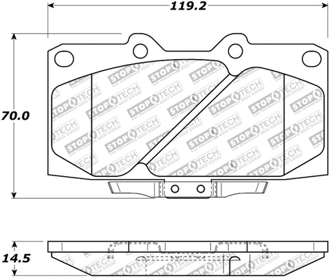 StopTech 89-96 Nissan 300ZX Street Performance Front Brake Pads - 308.06470