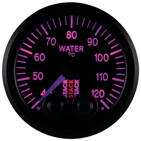 Autometer Stack 52mm 40-120 Deg C 1/8in NPTF Male Pro-Control Water Temp Gauge - Black - ST3507
