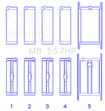 King GM 262/267/302/307/327/350 (Size 010) Performance Main Bearing Set - MB557HP010X