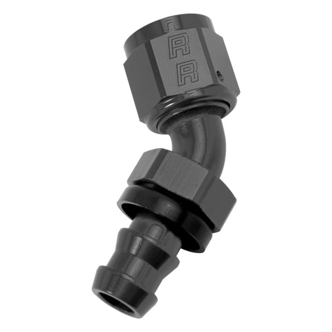 Russell Performance -6 AN Twist-Lok 45 Degree Hose End (Black) - 624083