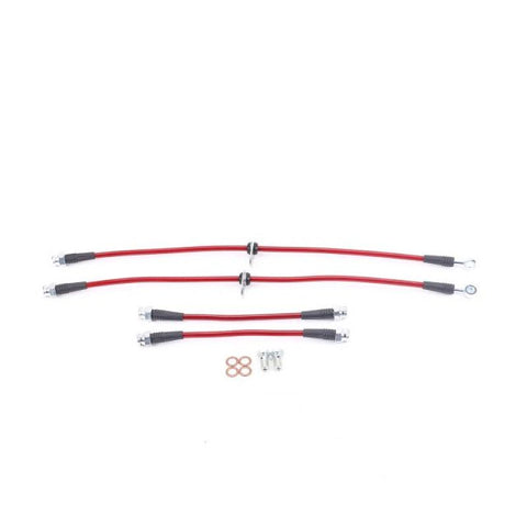 Power Stop 15-19 Honda Fit Front & Rear SS Braided Brake Hose Kit - BH00077