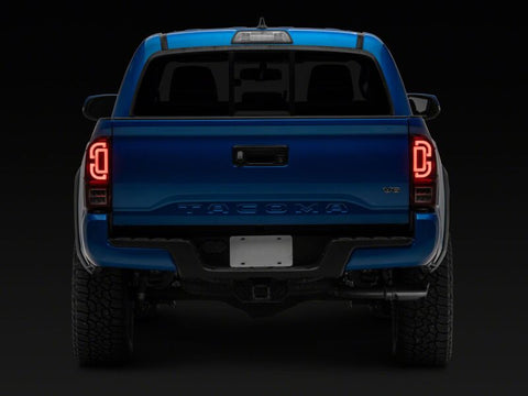 Raxiom 16-23 Toyota Tacoma XW Series Sequential LED Tail Lights- Black Housing- Red Lens - TT30332