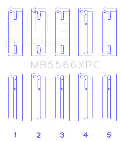 King Engine Bearings Audi/VW ABL/ ADY/ AHH/ AKS Main Bearing Set - MB5566XPC