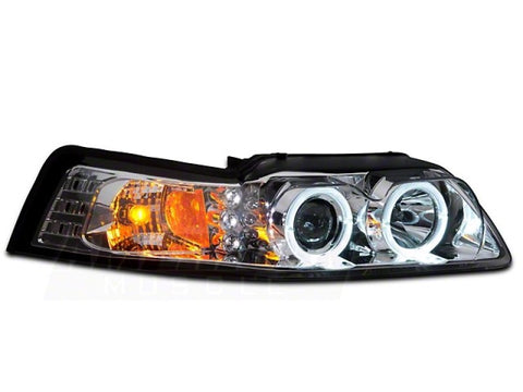 Raxiom 13-14 Ford Mustang LED Halo Projector Headlights- Black Housing (Clear Lens) - 408997