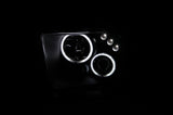 ANZO 2005-2009 Ford Mustang Projector Headlights w/ Halo Black - 121166