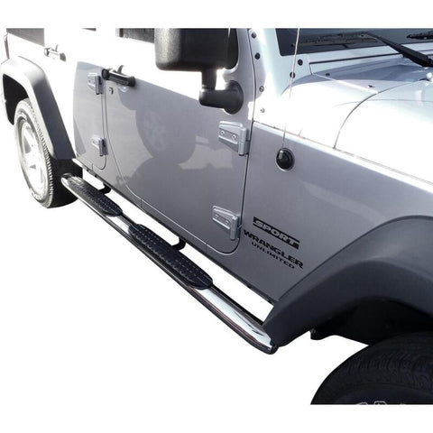 Westin 2007-2017 Jeep Wrangler Unlimited PRO TRAXX 4 Oval Nerf Step Bars - SS - 21-23290