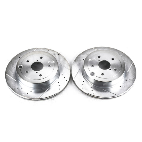 Power Stop 08-14 Subaru Impreza Rear Evolution Drilled & Slotted Rotors - Pair - JBR1366XPR