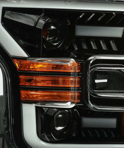 AlphaRex 15-17 Ford F-150 PRO-Series Proj Headlights Plank Style Gloss Blk w/Activ Light/Seq Signal - 880158
