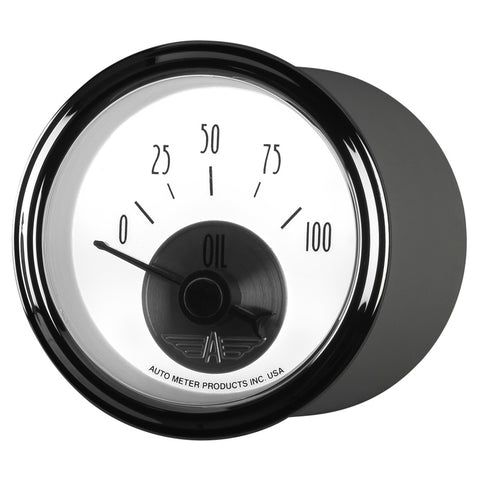 Autometer Prestige Series Pearl 2-1/16in 100PSI Electronic Oil Pressure Gauge - 2026