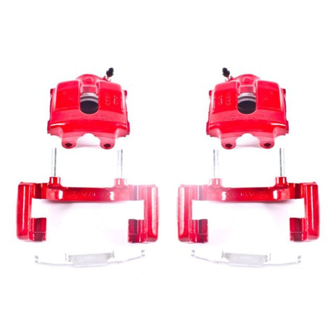 Power Stop 01-05 BMW 320i Front Red Calipers w/Brackets - Pair - S1618A