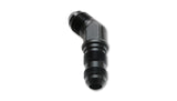 Vibrant -16AN Bulkhead Adapter 45 Deg Elbow Fitting - Anodized Black - 10606