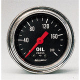 Autometer Traditional Chrome 2-1/16in 200 PSI Mechanical Oil Pressure Gauge - 2422