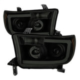 xTune Toyota Tundra 07-13 LED Light Bar Projector Headlights Black Smoked PRO-JH-TTU07-LED-BSM - 9030413