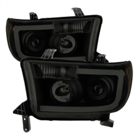 xTune Toyota Tundra 07-13 LED Light Bar Projector Headlights Black Smoked PRO-JH-TTU07-LED-BSM - 9030413