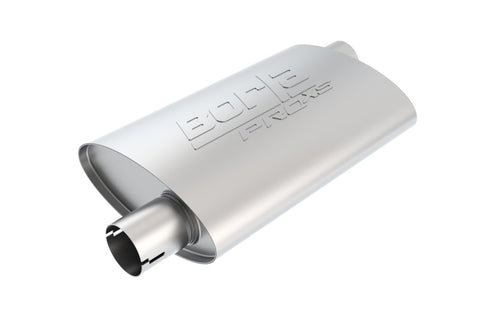Borla Universal Pro-XS Muffler Oval 3in Inlet/Outlet Offset/Offset Notched Muffler - 400491