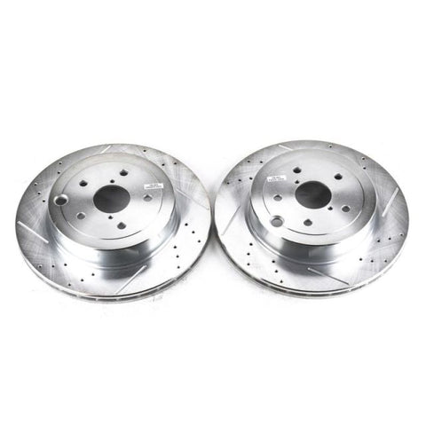 Power Stop 08-14 Subaru Impreza Rear Evolution Drilled & Slotted Rotors - Pair - JBR1366XPR