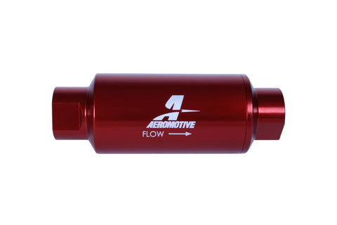 Aeromotive In-Line Filter - (AN-10) 10 Micron Microglass Element Red Anodize Finish - 12340