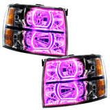 Oracle 07-13 Chevy Silverado SMD HL - Blk - Square Style - ColorSHIFT w/ 2.0 Controller - 8189-333