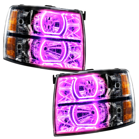Oracle 07-13 Chevy Silverado SMD HL - Blk - Square Style - ColorSHIFT w/ 2.0 Controller - 8189-333