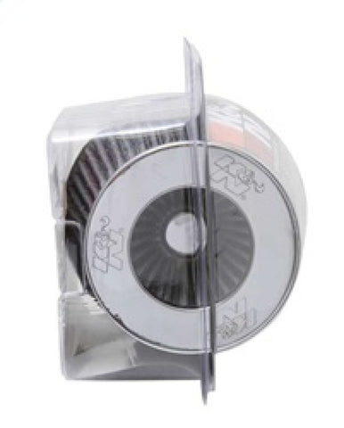 K&N Universal Filter Chrome Round Tapered White - 4in Flange ID x 1.125in Flange Length x 5.5in H - RG-1001WT
