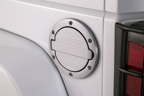 AMP Research 2007-2017 Jeep Wrangler JK 2/4 Door Fuel Door - Brushed - 73000-00A