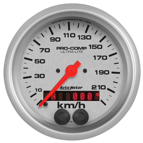 Autometer Ultra-Lite 3-3/8in. 0-225KM/H (GPS) Speedometer Gauge - 4480-M
