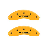 MGP 2 Caliper Covers Engraved Front Vtech Yellow Finish Black Characters 2009 Honda Civic - 20143FVTCYL