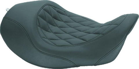 Mustang 06-17 Harley Dyna Wide Tripper Forward Solo Seat Diamond Stitch - Black - 76710
